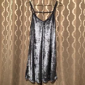 Peach Love crushed velvet mini dress